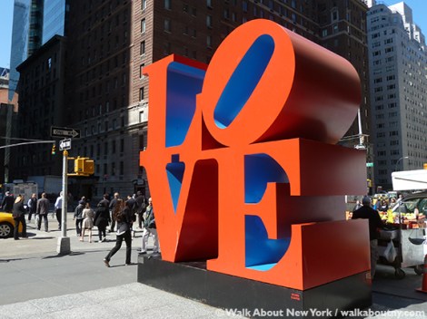 Robert Indiana, Love, Sculpture, Art, Walk About New York, Sidewalk Art, Pop Art, New York Streets, New York, Sculptural Art, Sixth Avenue, West 55th Street