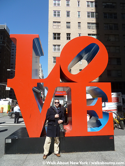 Robert Indiana, Love, Sculpture, Art, Walk About New York, Sidewalk Art, Pop Art, New York Streets, New York, Sculptural Art, Sixth Avenue, West 55th Street