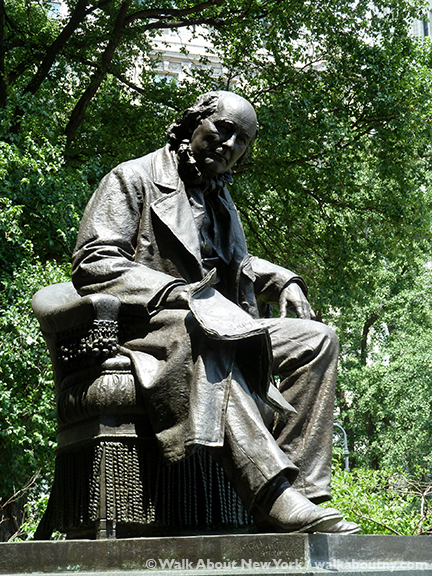 Horace Greeley, New York Tribune, World Press Freedom Day, Park Row, Printers Row, John Quincy Adams Ward