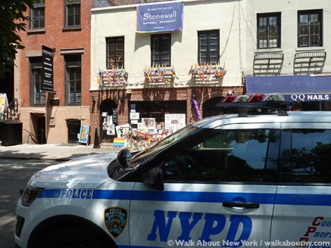 Stonewall Inn, Stonewall National Monument, Gay Village Walking Tour, Walk About New York, Greenwich Village, Christopher Park, Stonewall Uprising; Stonewall Riots, General Sheridan, Gay Liberation Monument