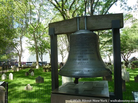 St. Paul’s Chapel, Bell of Hope, 9/11, Churchyard, Terrorist Attacks, September 11th, World Trade Center, Downtown Manhattan Walking Tour, Downtown Manhattan, Lower Broadway, St. Mary-le-Bow, Sister Churches, Trinity Church, Lower Manhattan, Walk About New York