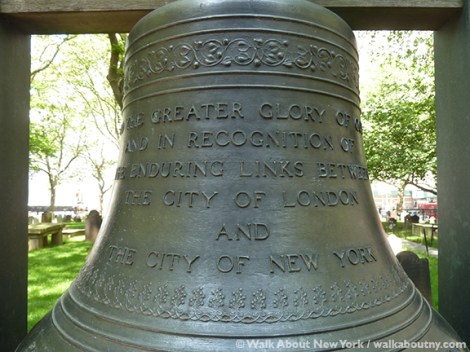 St. Paul’s Chapel, Bell of Hope, 9/11, Churchyard, Terrorist Attacks, September 11th, World Trade Center, Downtown Manhattan Walking Tour, Downtown Manhattan, Lower Broadway, St. Mary-le-Bow, Sister Churches, Trinity Church, Lower Manhattan, Walk About New York
