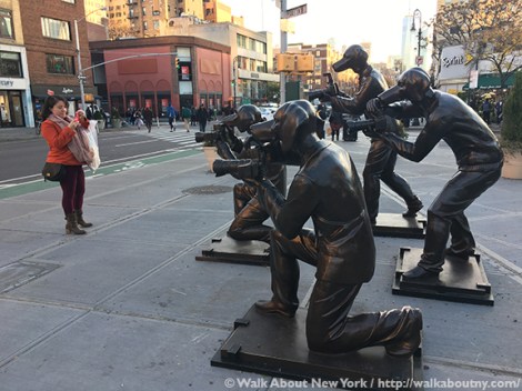 Paparazzi Dogs, Gillie and Marc, Greenwich Village, Ruth Wittenberg, Triangle, Greenwich Village Walking Tour, Bronze Sculpture, Art, Australia, Sydney, Melbourne, Dogs