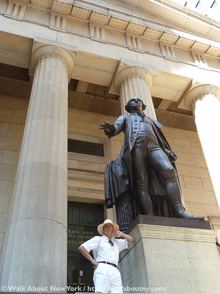 George Washington, Inauguration, Federal Hall, Downtown Manhattan Walking Tour, Downtown Manhattan, Wall Street, John Quincy Adams Ward, Walk About New York