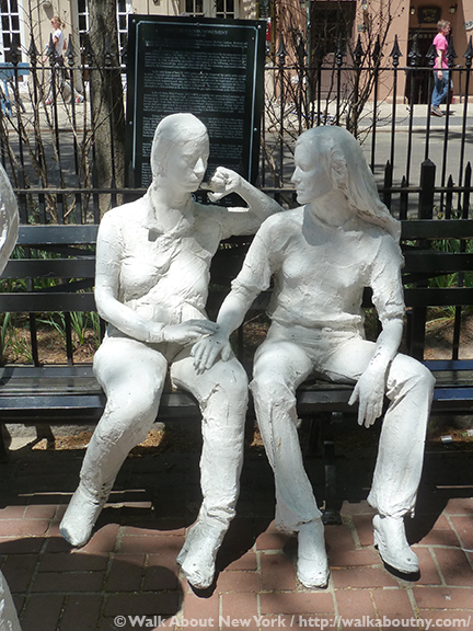 Gay Liberation Monument, Christopher Park, George Segal, Gay Pride, Greenwich Village, Greenwich Village Walking Tour, Gay Rights, Stonewall Inn, Stonewall Riots, Stonewall National Monument, Gay Liberation, June 29 1969, Walk About New York, West Village, New York City