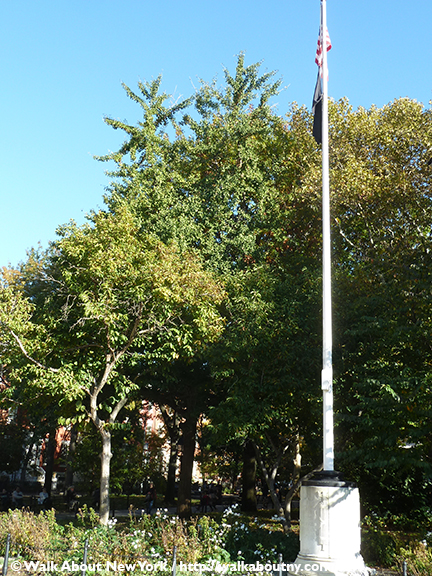Washington Square, Flagstaff, Veterans Day, McKim Mead and White, Stanford White, Greenwich Village, Greenwich Village Walking Tour, Walk About New York, Five Squares and a Circle Tour, Washington Arch, New York City Parks, Washington Square Park