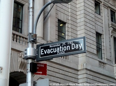 Evacuation Day, Bowling Green, Downtown Manhattan, Downtown Manhattan Walking Tour, George Washington, General Washington, Charging Bull, Evacuation Day Plaza, New York City, Revolutionary War, American War for Independence, Charging Bull