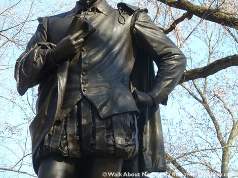 American Art, Bronze Sculpture, Central Park, Walk About New York, Central Park Walking Tour, Edwin Booth, John Quincy Adams Ward, John Wilkes Booth, Literary Walk, Shakespeare Garden, William Shakespeare