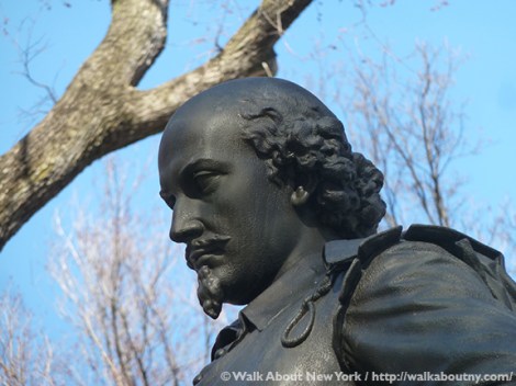 American Art, Bronze Sculpture, Central Park, Walk About New York, Central Park Walking Tour, Edwin Booth, John Quincy Adams Ward, John Wilkes Booth, Literary Walk, Shakespeare Garden, William Shakespeare