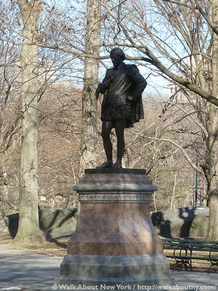 American Art, Bronze Sculpture, Central Park, Walk About New York, Central Park Walking Tour, Edwin Booth, John Quincy Adams Ward, John Wilkes Booth, Literary Walk, Shakespeare Garden, William Shakespeare