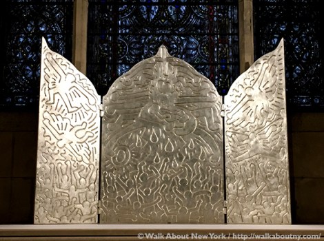 Keith Haring, Art, Downtown Manhattan, AIDS, Artist, Gay Artist, Gay Activist, Gay Pride, Murals, St. John the Divine, Carmine Street Mural, Drawing, Crack is Wack, New York City Parks, Greenwich Village, Triptych