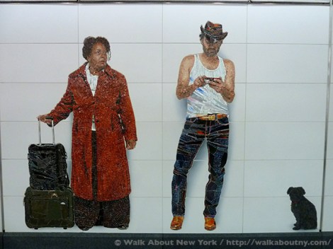 Subway Art, Walk About New York, Walking Tour, Vik Muniz, Perfect Strangers, MetroCard, Metropolitan Transportation Authority, MTA, Art Underground, Big Apple, Second Avenue Subway, Second Avenue, Andrew Cuomo, New York State Governor, Gay Representation, Photographs, Mosaics, Glass Mosaics, Mosaic Art, Percent for Art