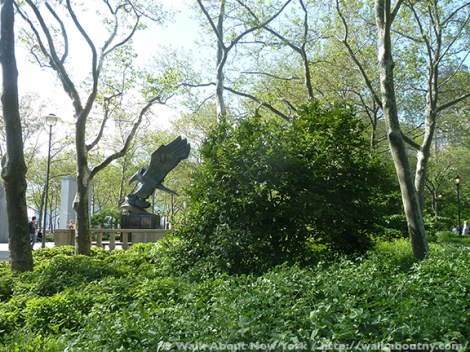World War II, World War II Memorials, War Memorials, East Coast Memorial, Navy, Coast Guard, Army, Merchant Marine, Air Force, New York Harbor, Grateful Nation, Eagle, Bronze, Downtown Manhattan, Wall Street Area, Lower Manhattan