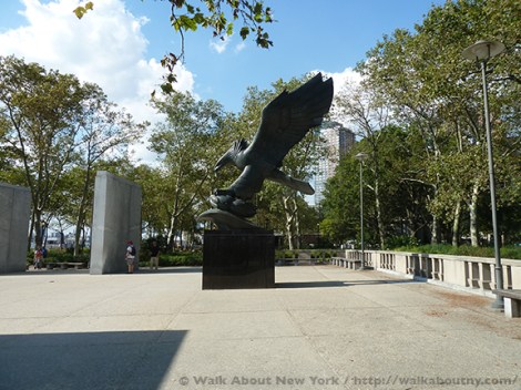 World War II, World War II Memorials, War Memorials, East Coast Memorial, Navy, Coast Guard, Army, Merchant Marine, Air Force, New York Harbor, Grateful Nation, Eagle, Bronze, Downtown Manhattan, Wall Street Area, Lower Manhattan