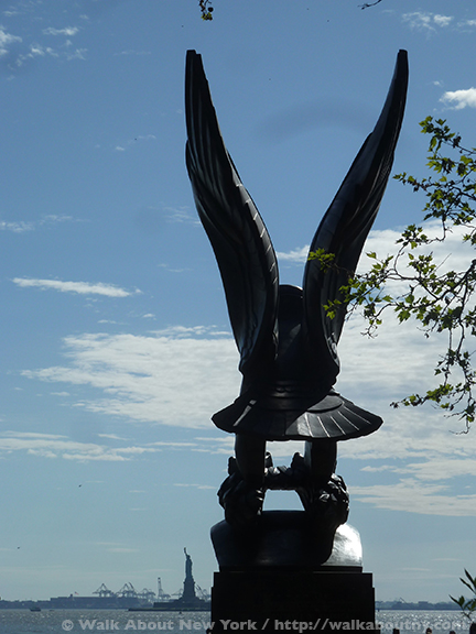 World War II, World War II Memorials, War Memorials, East Coast Memorial, Navy, Coast Guard, Army, Merchant Marine, Air Force, New York Harbor, Grateful Nation, Eagle, Bronze, Downtown Manhattan, Wall Street Area, Lower Manhattan