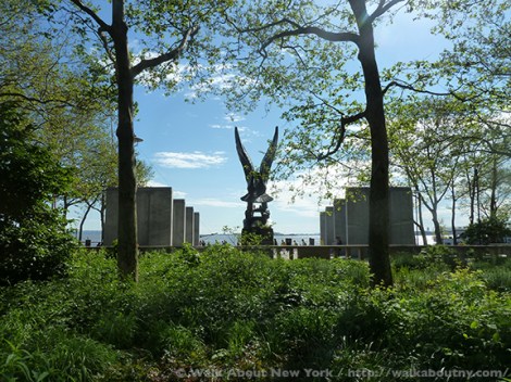 World War II, World War II Memorials, War Memorials, East Coast Memorial, Navy, Coast Guard, Army, Merchant Marine, Air Force, New York Harbor, Grateful Nation, Eagle, Bronze, Downtown Manhattan, Wall Street Area, Lower Manhattan