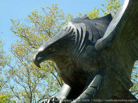 World War II, World War II Memorials, War Memorials, East Coast Memorial, Navy, Coast Guard, Army, Merchant Marine, Air Force, New York Harbor, Grateful Nation, Eagle, Bronze, Downtown Manhattan, Wall Street Area, Lower Manhattan, John F. Kennedy