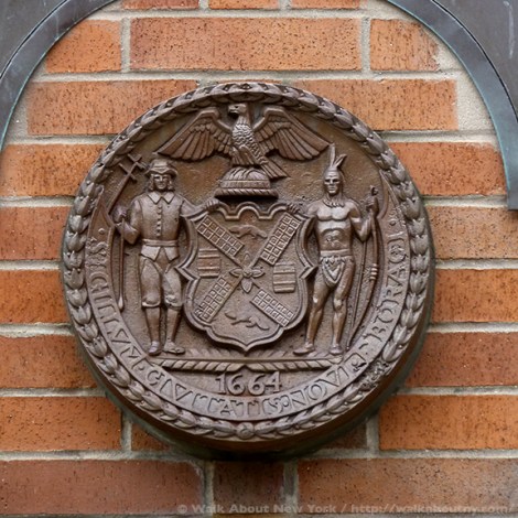 New York City History, City Seal, Dutch New York, New Amsterdam, Coat of Arms, Beaver, Windmill, Flour, Barrels, History, the Netherlands, English New York, Leni Lenape, Native Americans, Manhattan