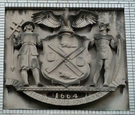 New York City History, City Seal, Dutch New York, New Amsterdam, Coat of Arms, Beaver, Windmill, Flour, Barrels, History, the Netherlands, English New York, Leni Lenape, Native Americans, Manhattan