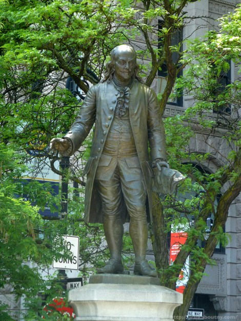 Ben Franklin, Printer, Printing, Old Richard’s Almanac, Printer’s Row, Park Row, American History, New York City History, City Hall, Founding Father